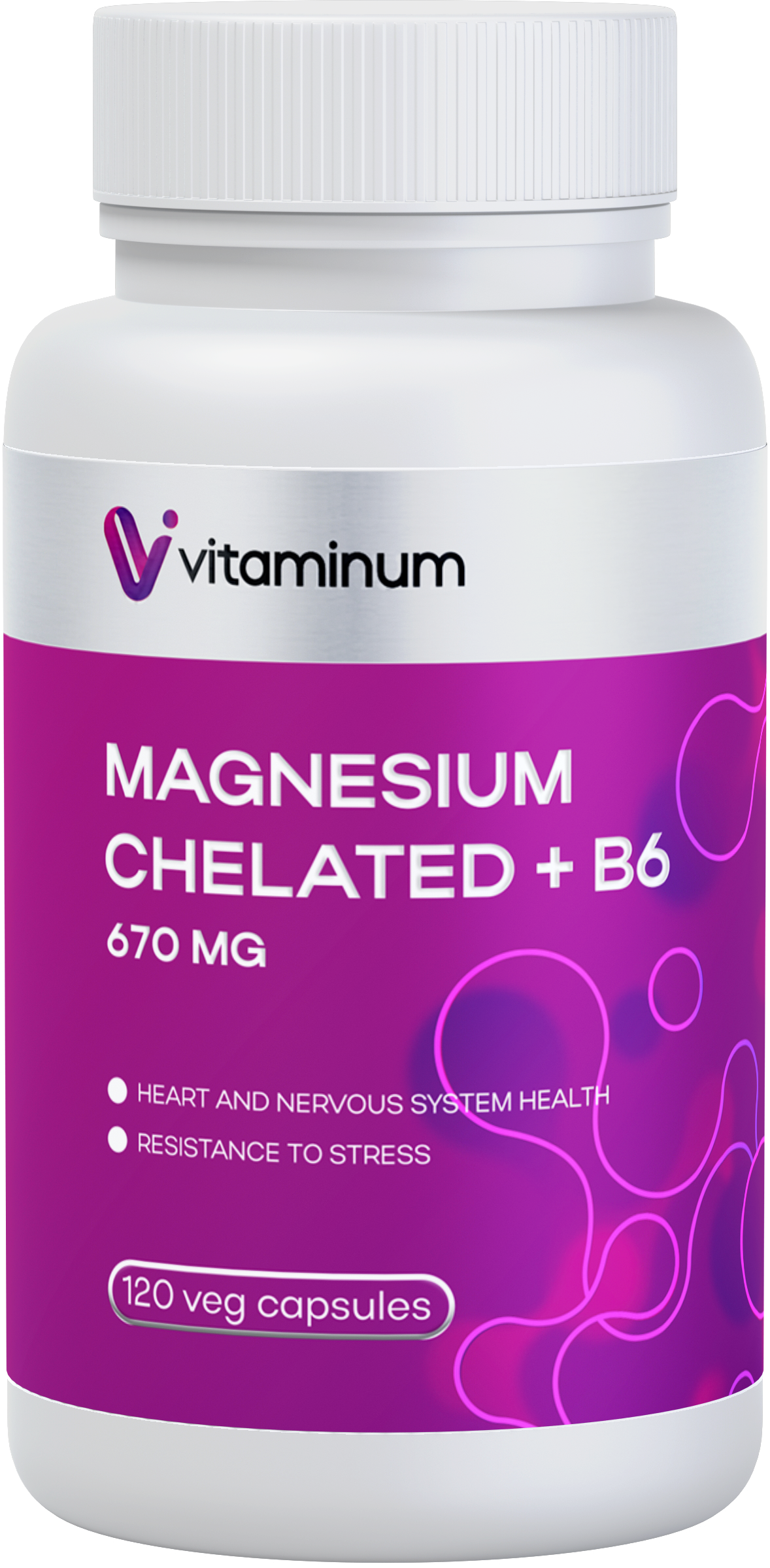  Vitaminum МАГНИЙ ХЕЛАТ + витамин В6 (670 MG) 120 капсул 800 мг  в Славянске-на-Кубани